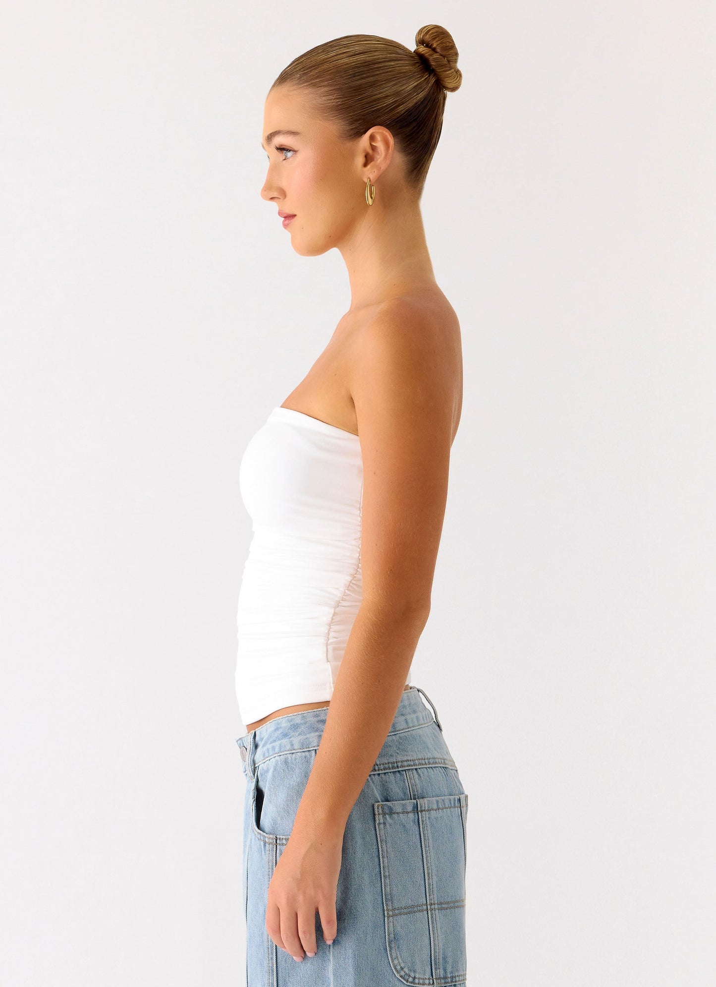 Adrienna Strapless Top - White