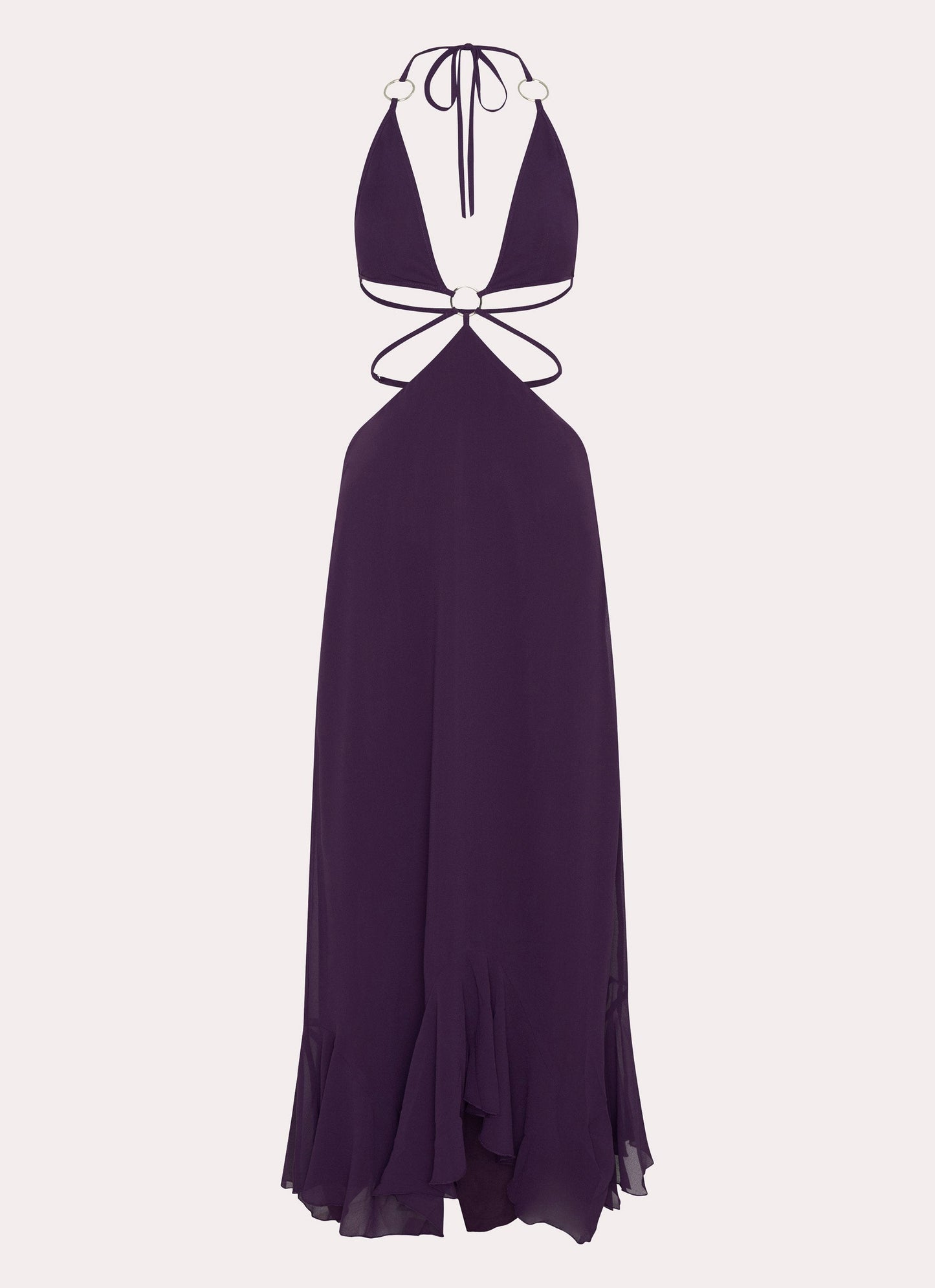 Bronx Halterneck Maxi Dress - Mulberry