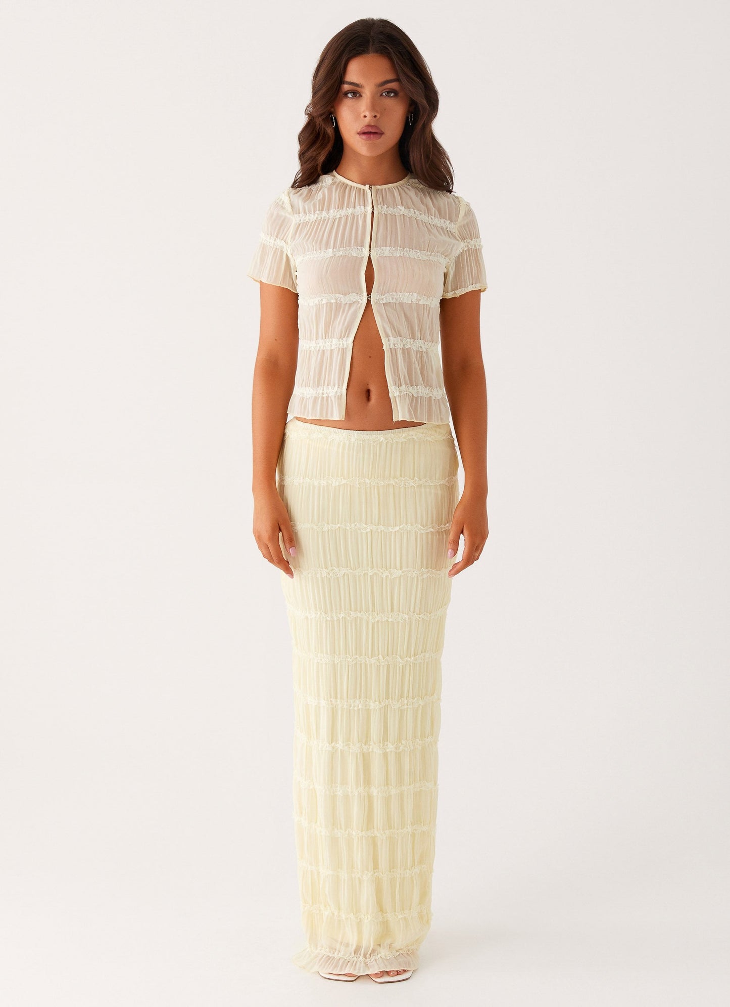 Daydreaming Low Rise Maxi Skirt - Yellow