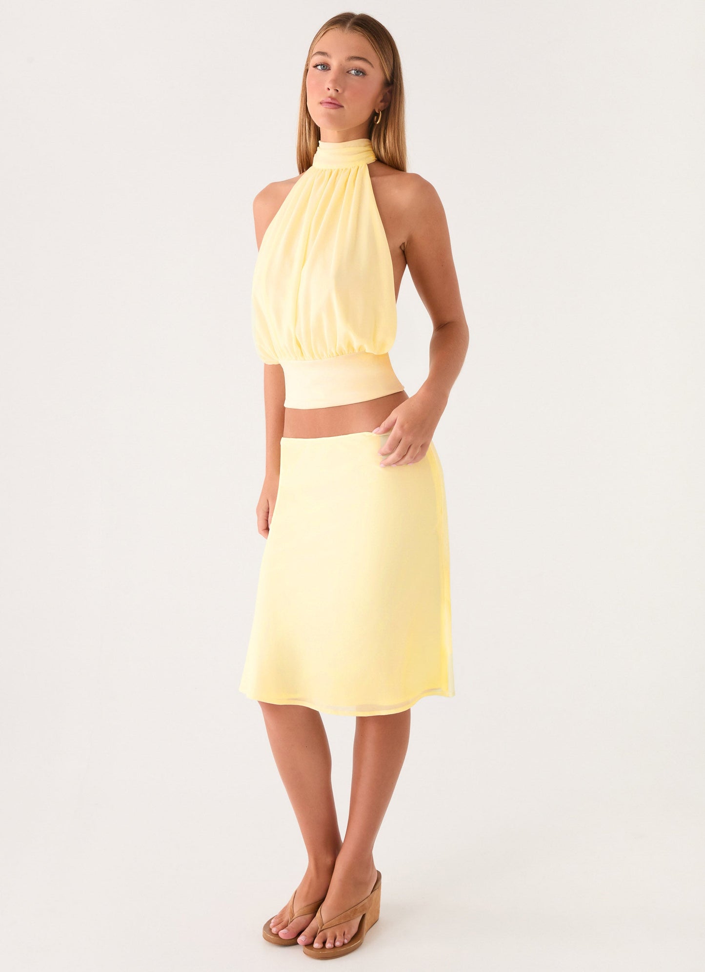Fayloria Midi Skirt - Lemon