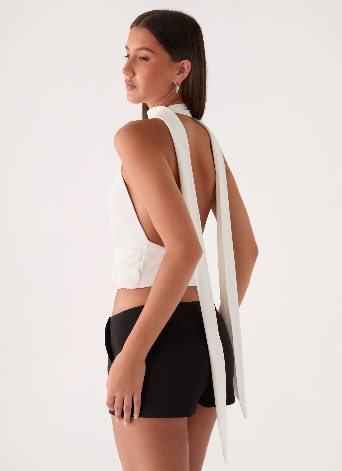 Lynna Scarf Top - White