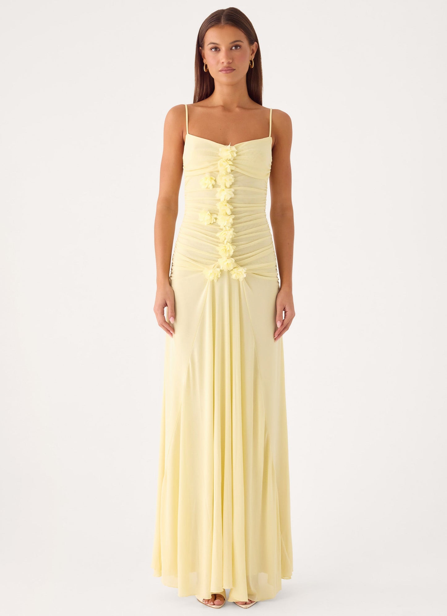 Marcia Flower Maxi Dress - Yellow