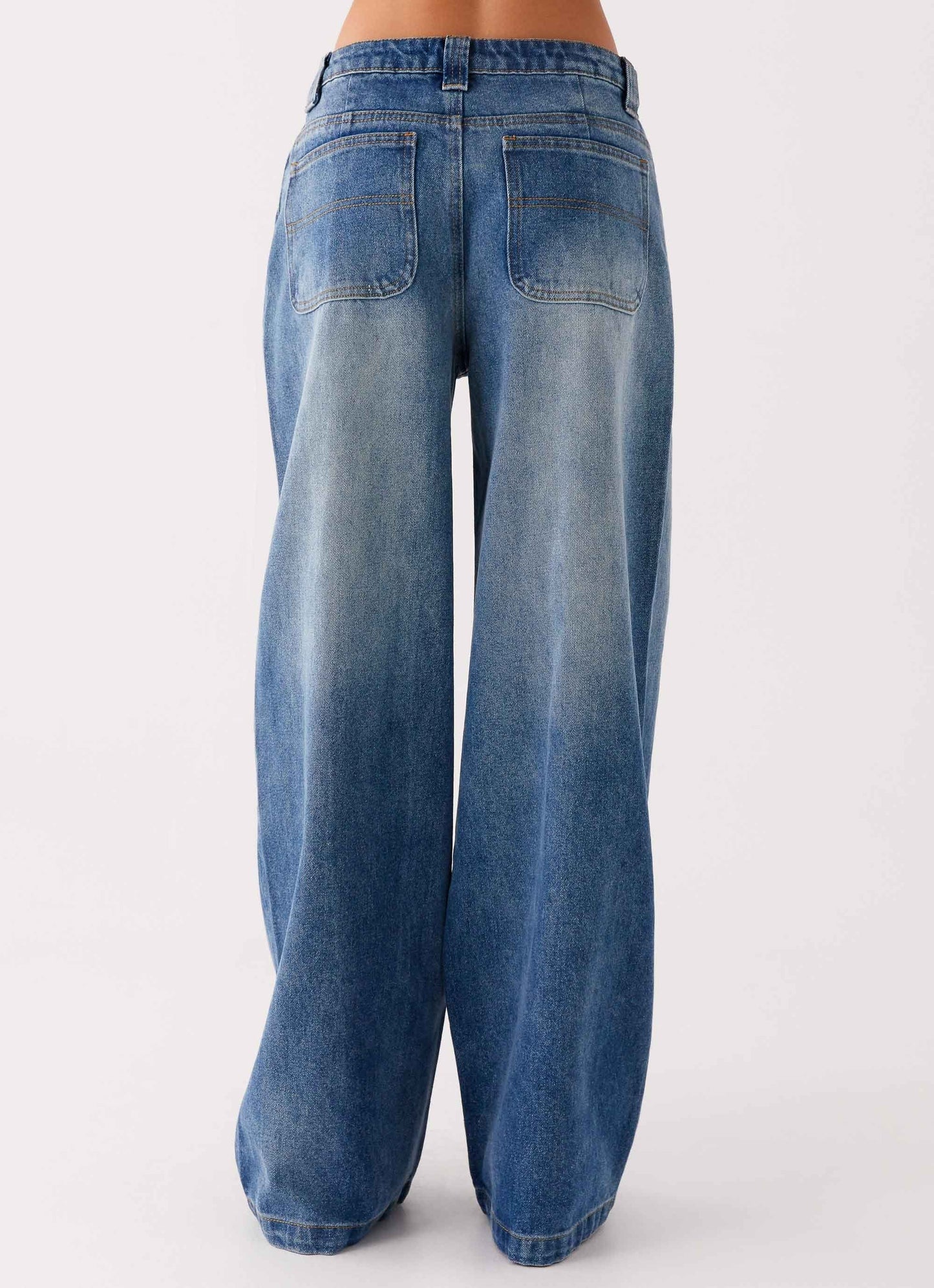 Midwest Low Rise Denim Jeans - Powder Wash Blue