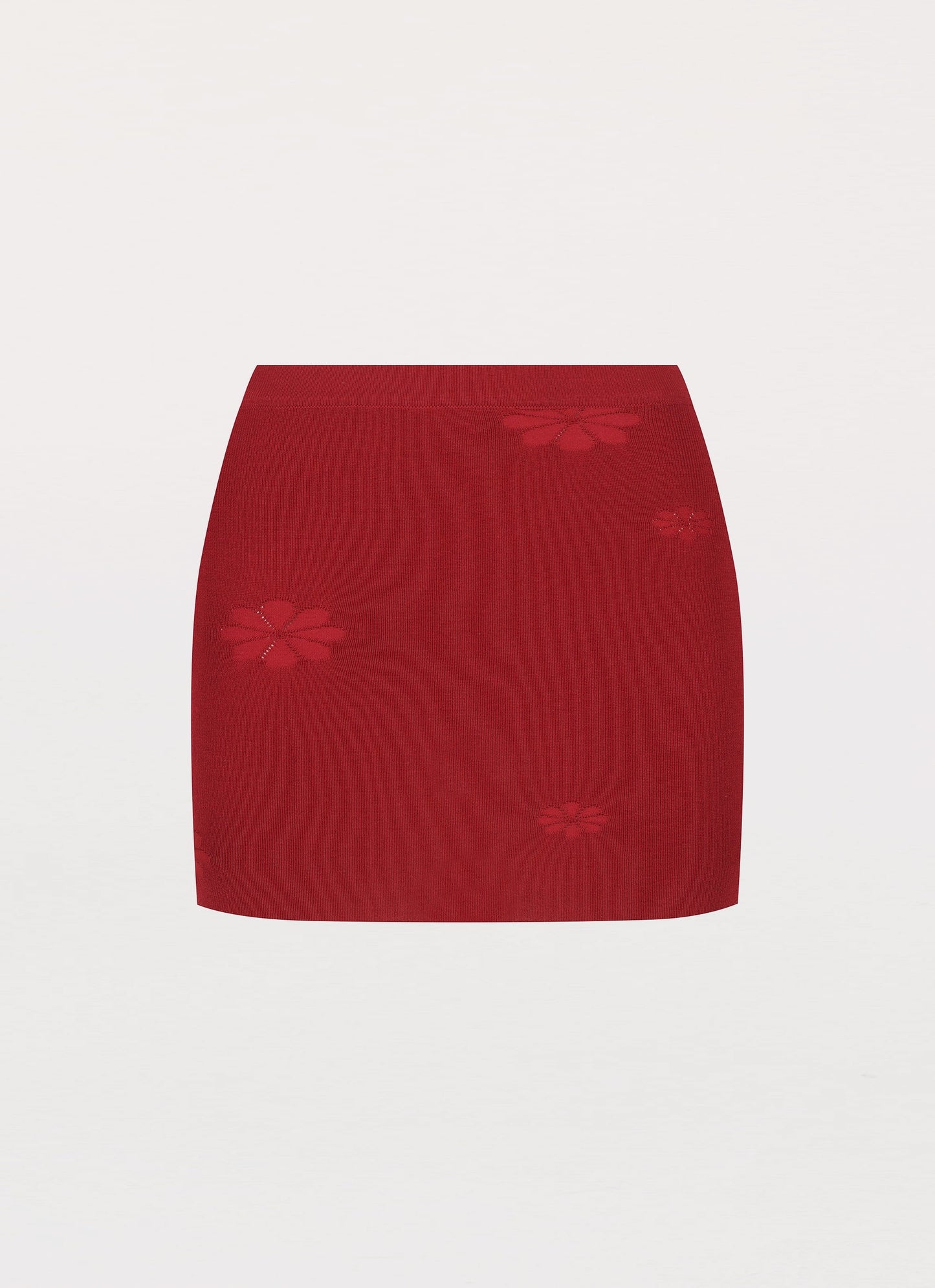 Holly Knit Mini Skirt - Rouge Red