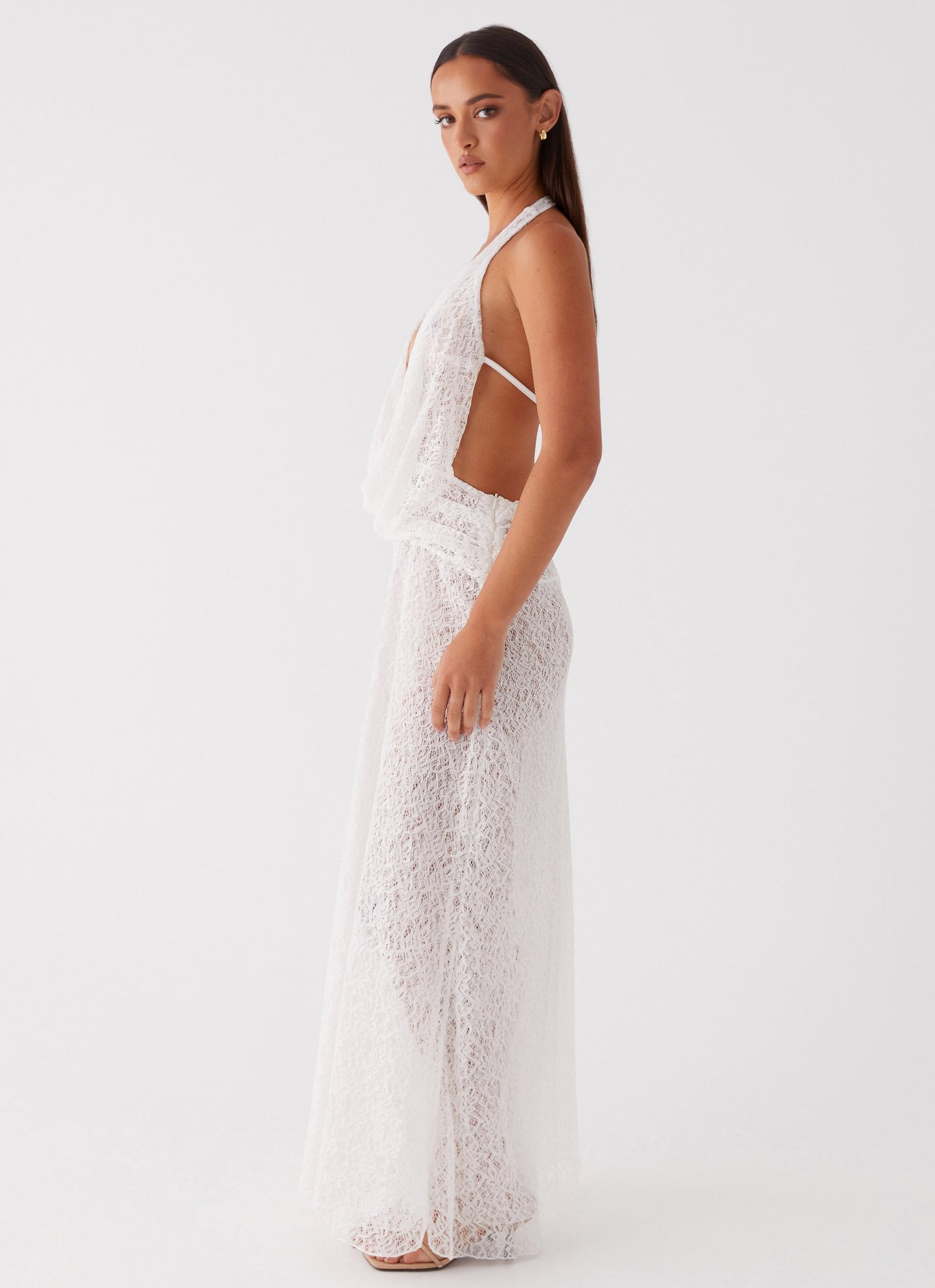 Elysia Lace Maxi Dress - White