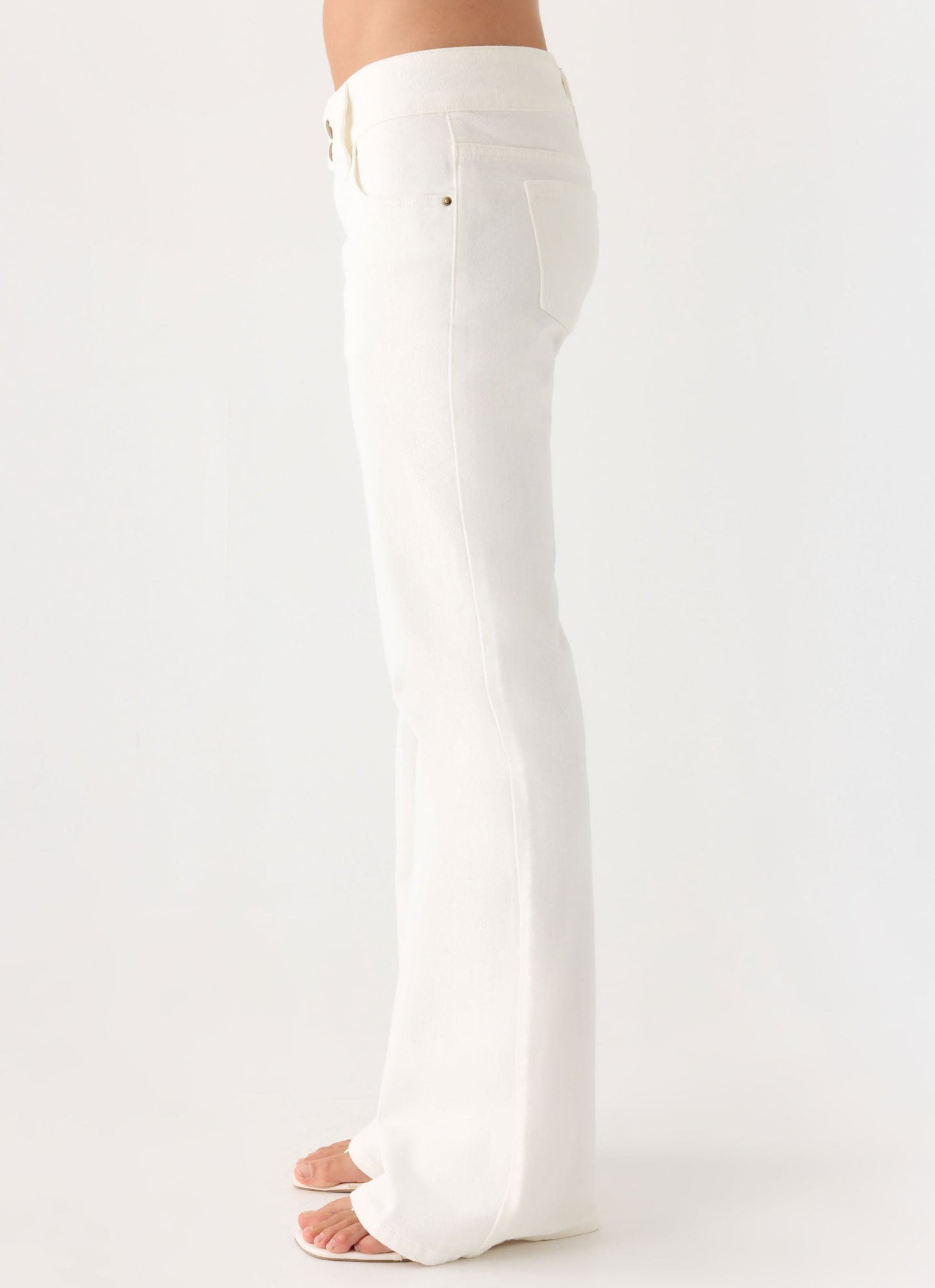 Robbie Super Low Denim Jeans - White