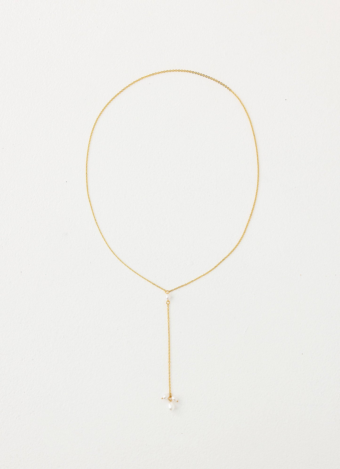 Silhouette Pearl Necklace - Gold