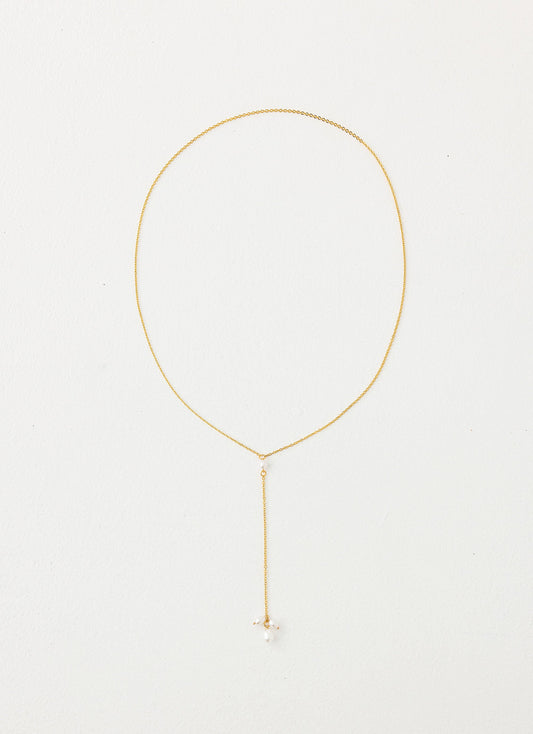 Silhouette Pearl Necklace - Gold
