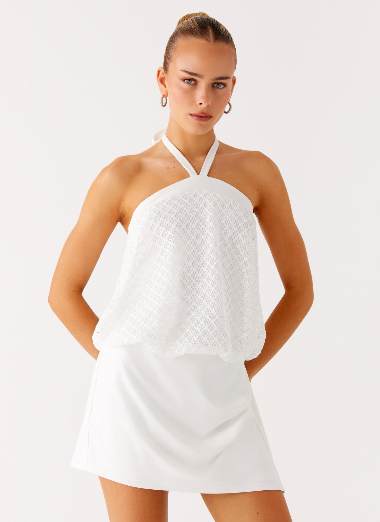 Switch Up Halter Mini Dress - Ivory